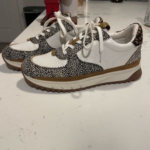 Madewell Kickoff Trainer Sneakers in Leather and Spot Mix Calf Hair